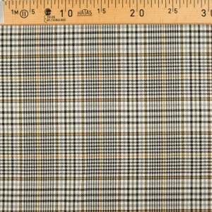  Tissu écossais noir moutarde - 10cm -  Mercerine