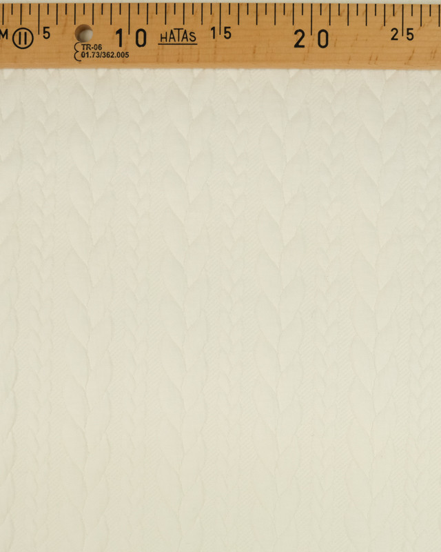 Tissu au mètre : Sweat Effet Tricot Ecru- Mercerine