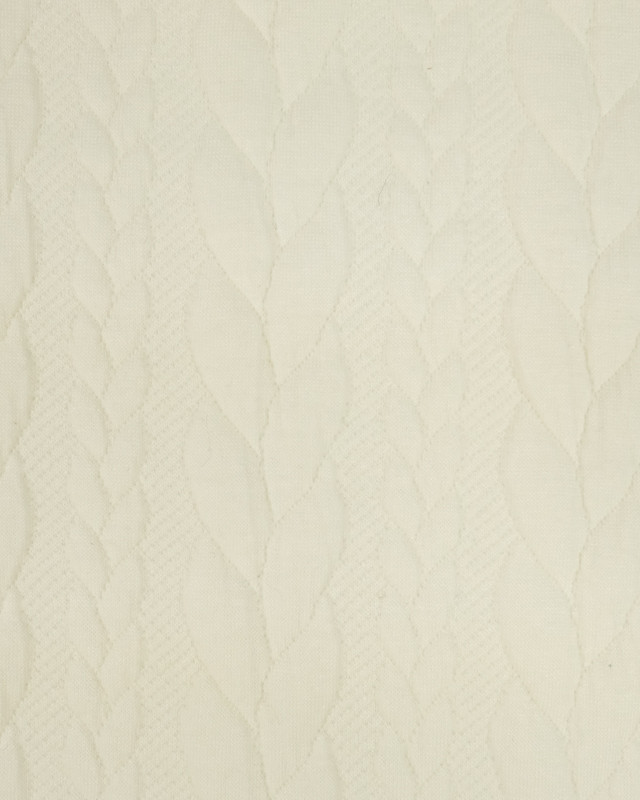 Tissu au mètre : Sweat Effet Tricot Ecru- Mercerine