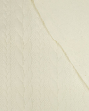 Tissu au mètre : Sweat Effet Tricot Ecru- Mercerine