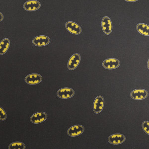 Noir 100% tissu de coton avec Batman Logo par mètre