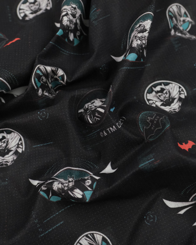 Tissu coton noir Batman Comics - Mercerine