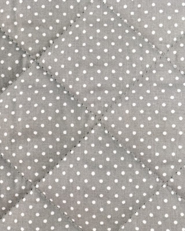 Tissus imrpimé : coton matelassé Gris Poid Blanc Oeko-tex - Mercerine