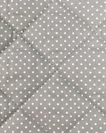 Tissus imrpimé : coton matelassé Gris Poid Blanc Oeko-tex - Mercerine