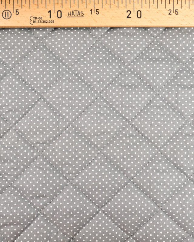 Tissus imrpimé : coton matelassé Gris Poid Blanc Oeko-tex - Mercerine