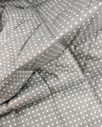 Tissus imrpimé : coton matelassé Gris Poid Blanc Oeko-tex - Mercerine