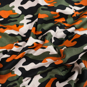Coton camouflage orange kaki...