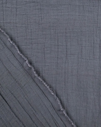 Double Gaze grande largeur gris Oeko-tex  -  Mercerine
