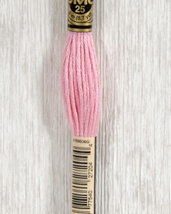 Fil à broder Mouliné DMC n° 3716 - Rose pivoine - Mercerine